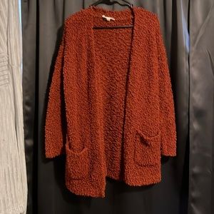 Burnt orange cardigan with pockets